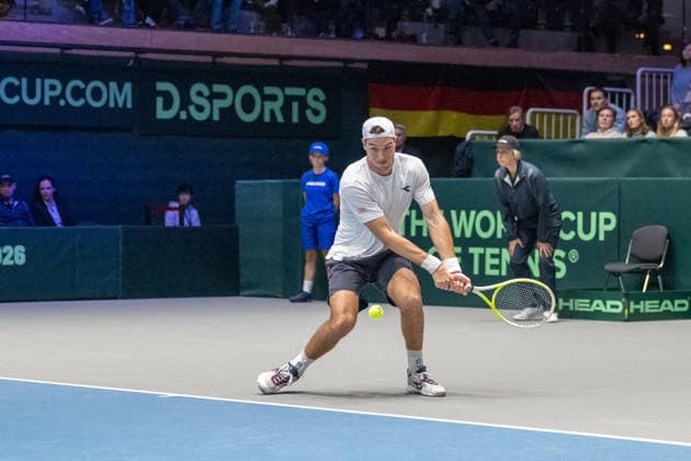 Jan Lennard Struff Team Germany shortly before the return Germany vs. Peru, Tennis, Davis Cup, 01 round, 06 and 07 02 2026 Germany vs. Peru, Tennis, Davis Cup, 01 round, 06 and 07 02 2026 Duesseldorf Copyright: xEibner-Pressefoto ThomasxHaeslerx EP_THR