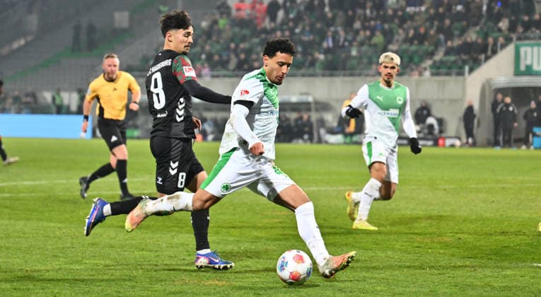 06 02 2026 Soccer Season 2025 2026 2 Soccer Bundesliga 21 Matchday SpVgg Greuther Fürth SGF Kleeblatt 1 FC Magdeburg FCM Sportfoto Zink xwoxzix DFL regulations prohibit any use of photographs as image sequences and or quasi video only for editorial use Laurin Ulrich 8, 1 FC Magdeburg FCM Sayfallah Ltaief 47, SpVgg Greuther Fürth