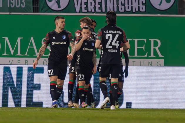 Fürth, Germany 06 February 2026 2 Liga 2025 2026 SpVgg Greuther Fürth vs 1 FC Magdeburg In the picture The FCM players cheer after the goal for 1 1 DFL regulations prohibit any use of photographs as image sequences and or quasi video Sportpark Ronhof Bayern Copyright: xFotostandx xSchäferx