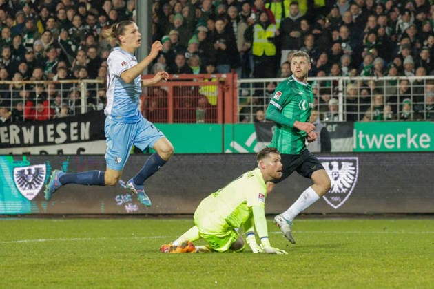 06 02 2026, xgrfx, Soccer 2 Bundesliga, Preußen Münster VfL Bochum v l Tor, Imad Rondic Preußen Münster DFL DFB REGULATIONS PROHIBIT ANY USE OF PHOTOGRAPHS as IMAGE SEQUENCES and or QUASI VIDEO Münster