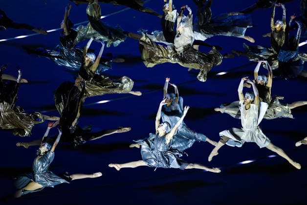 ITALY, MILAN - FEBRUARY 6, 2026: Artists perform during a ceremony to open the 2026 Winter Olympic Games, Olympische Spiele, Olympia, OS at San Siro Stadium. Mikhail Tereshchenko TASS  88296479