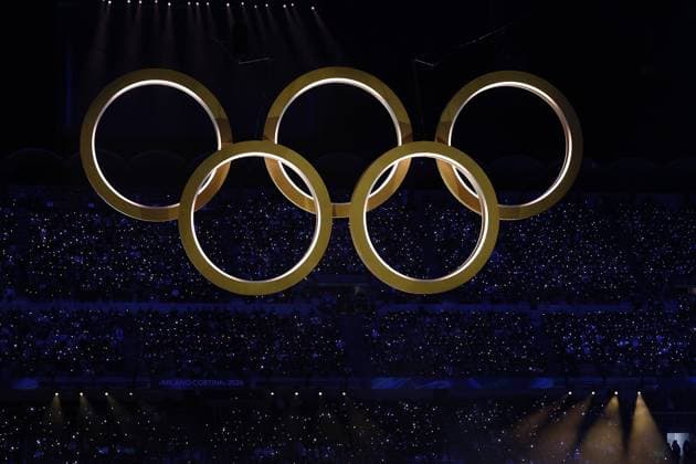 MILAN , 06-02-2026 , Milano San Siro Olympic Stadium , Olympic Winter games, Winterspiele,Spiele, Summer games 2026 Milano , Opening ceremony , Picture shows , Olympic rings Olympic Winter Games 2026 - Opening ceremony  x201347239x Copyright: