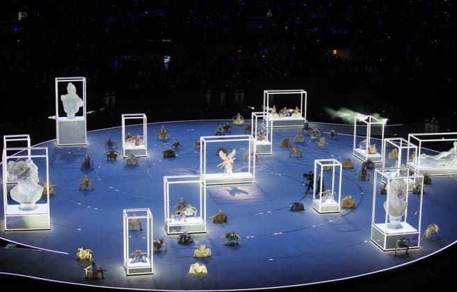 ITALY, MILAN - FEBRUARY 6, 2026: Artists perform during a ceremony to open the 2026 Winter Olympic Games, Olympische Spiele, Olympia, OS at San Siro Stadium Opening Ceremony For 2026 Winter Olympic Games  - ZUMAt113 20260206_zaa_t113_446 Copyright: xPeterxKovalevx