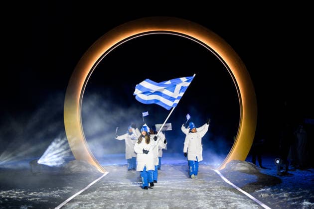 Milano Cortina 2026, opening ceremony, march-in of the athletes in Predazzo