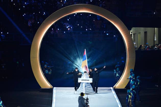 Milano Cortina 2026, opening ceremony, march-in of the athletes in Milan