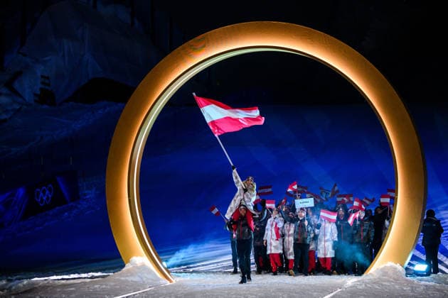 Milano Cortina 2026, opening ceremony, athletes march into Livigno