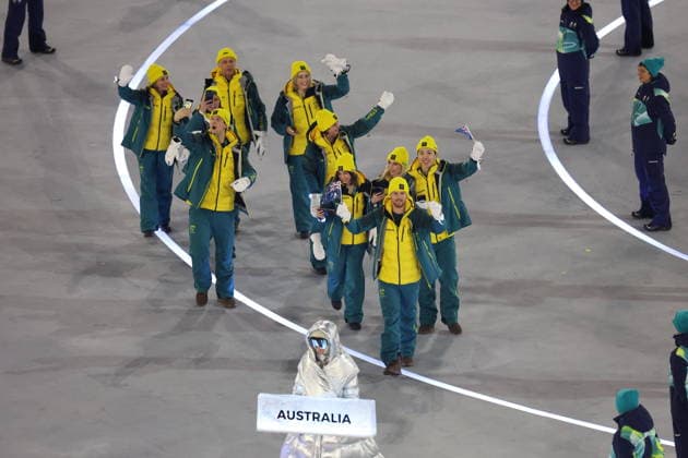 Winter Olympics - Opening Ceremony - Milan Team Australia at the Opening ceremony of the Milano Cortina 2026 Winter Olympic Games, Olympische Spiele, Olympia, OS at San Siro stadium (Milano Olympic Stadium), in Milan on February 6, 2026. Photo by Alexis Jumeau ABACAPRESS.COM Milan Italy  Copyright: xJumeauxAlexis ABACAx