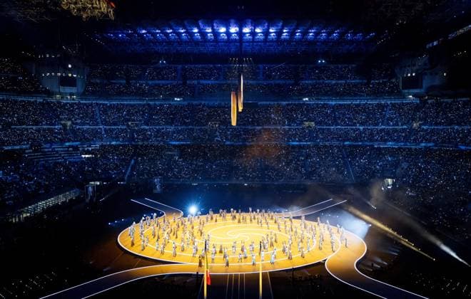 MILAN - Atmospheric scene during the opening ceremony of the Winter Olympics in the San Siro Stadium. SEM VAN DER WAL ANP xVIxANPxSportx xxANPxIVx 549842349 originalFilename: 549842349.jpg