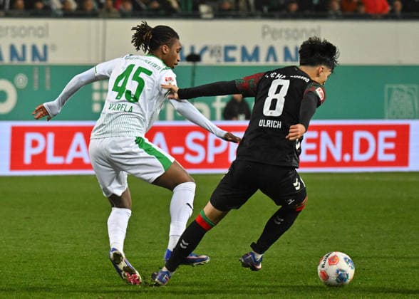 06 02 2026 Soccer Season 2025 2026 2 Soccer Bundesliga 21 Matchday SpVgg Greuther Fürth SGF Kleeblatt 1 FC Magdeburg FCM Sportfoto Zink MeZi xmexzix DFL regulations prohibit any use of photographs as image sequences and or quasi video only for editorial use Keyan Varela 45, SpVgg Greuther Fürth Laurin Ulrich 8, 1 FC Magdeburg FCM, rechts