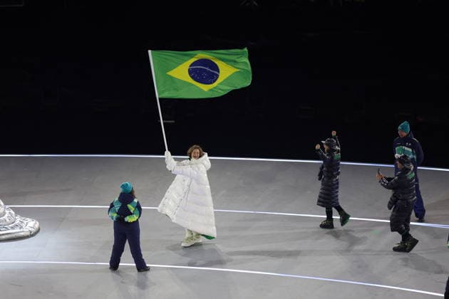 Winter Olympics - Opening Ceremony - Milan Team Brazil at the Opening ceremony of the Milano Cortina 2026 Winter Olympic Games, Olympische Spiele, Olympia, OS at San Siro stadium (Milano Olympic Stadium), in Milan on February 6, 2026. Photo by Alexis Jumeau ABACAPRESS.COM Milan Italy  Copyright: xJumeauxAlexis ABACAx