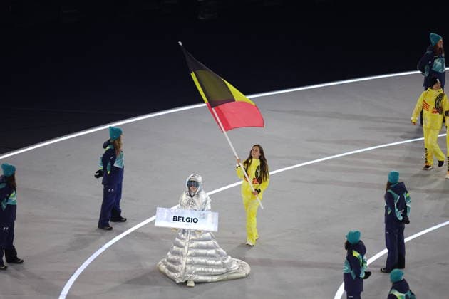 Winter Olympics - Opening Ceremony - Milan Team Belgium at the Opening ceremony of the Milano Cortina 2026 Winter Olympic Games, Olympische Spiele, Olympia, OS at San Siro stadium (Milano Olympic Stadium), in Milan on February 6, 2026. Photo by Alexis Jumeau ABACAPRESS.COM Milan Italy  Copyright: xJumeauxAlexis ABACAx