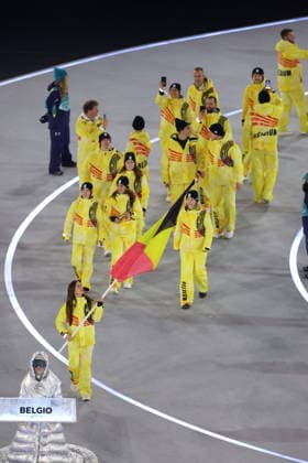 Winter Olympics - Opening Ceremony - Milan Team Belgium at the Opening ceremony of the Milano Cortina 2026 Winter Olympic Games, Olympische Spiele, Olympia, OS at San Siro stadium (Milano Olympic Stadium), in Milan on February 6, 2026. Photo by Alexis Jumeau ABACAPRESS.COM Milan Italy  Copyright: xJumeauxAlexis ABACAx