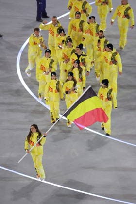 Winter Olympics - Opening Ceremony - Milan Team Belgium at the Opening ceremony of the Milano Cortina 2026 Winter Olympic Games, Olympische Spiele, Olympia, OS at San Siro stadium (Milano Olympic Stadium), in Milan on February 6, 2026. Photo by Alexis Jumeau ABACAPRESS.COM Milan Italy  Copyright: xJumeauxAlexis ABACAx