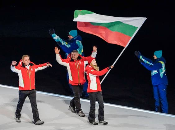 The team from Bulgaria walks in the parade of athletes during the Opening Ceremony of the Milano Cortina 2026 Olympic Games, Olympische Spiele, Olympia, OS at San Siro Stadium in Milan, Italy, on Friday, February 6, 2026. More than 2,900 athletes from 92 national Olympic committees will compete, with the United States having the largest presence with more than 230 athletes.  OLY20260206126 RICHARDxELLIS