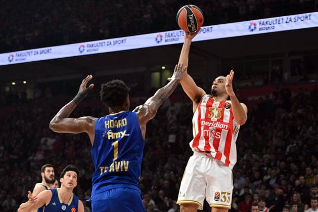 CRVENA ZVEZDA vs MACCABI JORDAN NWORA, basketball player of Crvena Zvezda, during the Euroleague match against Maccabi, at Belgrade Arena. Belgrade, 06.02.2026. photo: MN PRESS BASKETBALL, EUROLEAGUE, CRVENA ZVEZDA, MACCABI Belgrade Belgrade Arena Serbia Copyright: xMarkoxMetlasx xMNxPressx