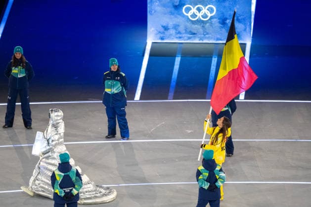 2026-02-06 - Milano Cortina 2026 Winter Olympics MILAN, ITALY - FEBRUARY 6: Speedskater Hanne Desmet of Belgium during the opening ceremony of the Milano Cortina 2026 Winter Olympics at the San Siro Stadium on February 6, 2026 in Milan, Italy Milan San Siro Stadium Italy Content not available for redistribution in The Netherlands directly or indirectly through any third parties. Copyright: xAndrexWeeningx