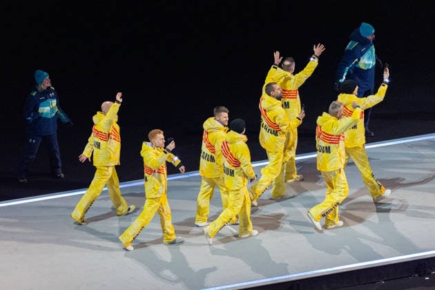 2026-02-06 - Milano Cortina 2026 Winter Olympics MILAN, ITALY - FEBRUARY 6: The Begian Olympic team during the opening ceremony of the Milano Cortina 2026 Winter Olympics at the San Siro Stadium on February 6, 2026 in Milan, Italy Milan San Siro Stadium Italy Content not available for redistribution in The Netherlands directly or indirectly through any third parties. Copyright: xAndrexWeeningx