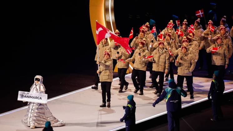 Team of Denmark Opening Ceremony, Opening Ceremony - Milano Cortina 2026 Winter Olympics: Day 0, Opening Ceremony - Milano Cortina 2026 Winter Olympics: Day 0, San Siro Stadium, February 6, 2026, Milan, Italy.