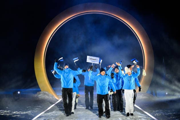 260206 Athletes of Estonia during the Opening Ceremony of the 2026 Winter Olympics on February 6, 2026 in Predazzo. Photo: Maxim Thore BILDBYRAN kod MT MT0960 bbeng Olympic Games, Olympische Spiele, Olympia, OS olympics winter olympics os ol olympiska spel vinter-os olympiske leker milano cortina 2026 milan cortina 2026 milano cortina 2026 olympic games milano cortina 2026 winter olympic games milano cortina-os milano cortina-ol vinter-ol opening ceremony invigning invigningsceremoni *** 260206 Athletes of Estonia during the Opening Ceremony of the 2026 Winter Olympics on February 6, 2026 in Predazzo Photo Maxim Thore BILDBYRAN code MT MT0960 bbeng olympic games olympics winter olympics os ol olympiska spel vinter os olympiske leker milano cortina 2026 milan cortina 2026 milano cortina 2026 olympic games milano cortina 2026 winter olympic games milano cortina os milano cortina ol vinter ol opening ceremony invigning invigningsceremoni  Copyright: MAXIMxTHORE BB260206MT113