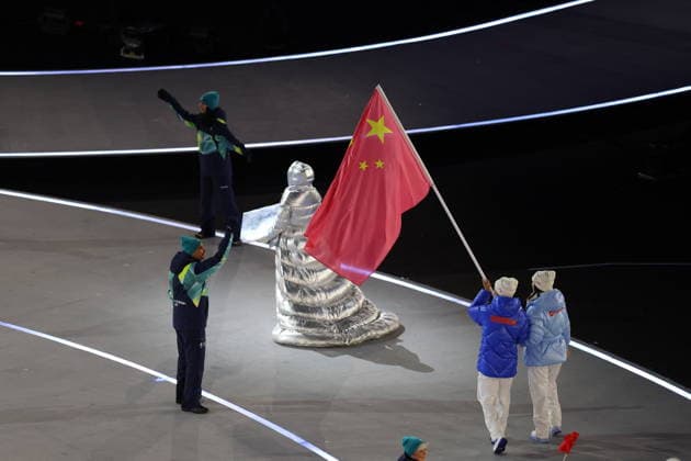 Winter Olympics - Opening Ceremony - Milan Team China at the Opening ceremony of the Milano Cortina 2026 Winter Olympic Games, Olympische Spiele, Olympia, OS at San Siro stadium (Milano Olympic Stadium), in Milan on February 6, 2026. Photo by Alexis Jumeau ABACAPRESS.COM Milan Italy  Copyright: xJumeauxAlexis ABACAx
