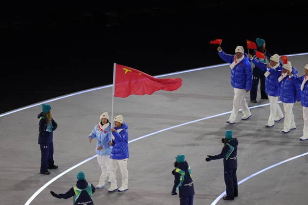 Winter Olympics - Opening Ceremony - Milan Team China at the Opening ceremony of the Milano Cortina 2026 Winter Olympic Games, Olympische Spiele, Olympia, OS at San Siro stadium (Milano Olympic Stadium), in Milan on February 6, 2026. Photo by Alexis Jumeau ABACAPRESS.COM Milan Italy  Copyright: xJumeauxAlexis ABACAx