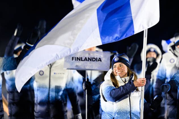 260206 Athletes of Finland and flag bearer Krista Pärmäkoski during the Opening Ceremony of the 2026 Winter Olympics on February 6, 2026 in Predazzo. Photo: Maxim Thore BILDBYRAN kod MT MT0960 bbeng Olympic Games, Olympische Spiele, Olympia, OS olympics winter olympics os ol olympiska spel vinter-os olympiske leker milano cortina 2026 milan cortina 2026 milano cortina 2026 olympic games milano cortina 2026 winter olympic games milano cortina-os milano cortina-ol vinter-ol opening ceremony invigning invigningsceremoni *** 260206 Athletes of Finland and flag bearer Krista Pärmäkoski during the Opening Ceremony of the 2026 Winter Olympics on February 6, 2026 in Predazzo Photo Maxim Thore BILDBYRAN kod MT MT0960 bbeng olympic games olympics winter olympics os ol olympiska spel vinter os olympiske leker milano cortina 2026 milan cortina 2026 milano cortina 2026 olympic games milano cortina 2026 winter olympic games milano cortina os milano cortina ol vinter ol opening ceremony invigning invigningsceremoni  Copyright: MAXIMxTHORE BB260206MT115