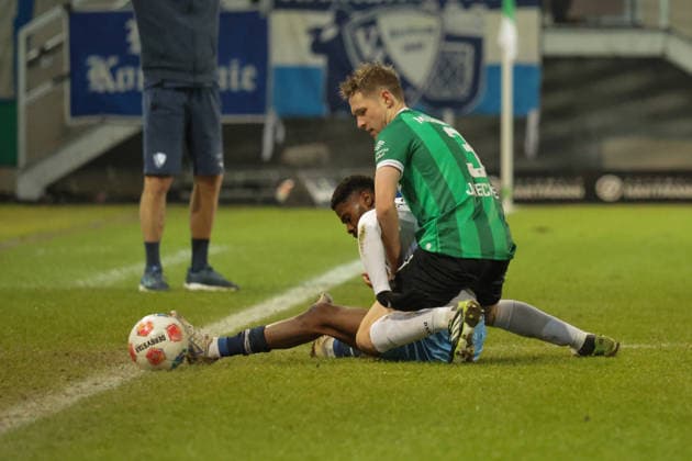 06 02 2026, xgrfx, Soccer 2 Bundesliga, Preußen Münster VfL Bochum v l Moritz Kwarteng VfL Bochum , Paul Jaeckel Preußen Münster DFL DFB REGULATIONS PROHIBIT ANY USE OF PHOTOGRAPHS as IMAGE SEQUENCES and or QUASI VIDEO Münster