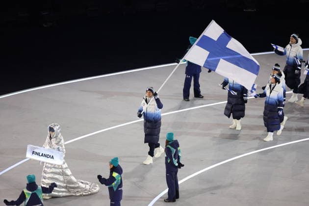 Winter Olympics - Opening Ceremony - Milan Team Finland at the Opening ceremony of the Milano Cortina 2026 Winter Olympic Games, Olympische Spiele, Olympia, OS at San Siro stadium (Milano Olympic Stadium), in Milan on February 6, 2026. Photo by Alexis Jumeau ABACAPRESS.COM Milan Italy  Copyright: xJumeauxAlexis ABACAx