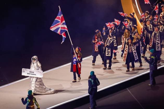 Team of Great Britain Opening Ceremony, Opening Ceremony - Milano Cortina 2026 Winter Olympics: Day 0, Opening Ceremony - Milano Cortina 2026 Winter Olympics: Day 0, San Siro Stadium, February 6, 2026, Milan, Italy.