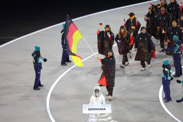 Winter Olympics - Opening Ceremony - Milan Team Germany at the Opening ceremony of the Milano Cortina 2026 Winter Olympic Games, Olympische Spiele, Olympia, OS at San Siro stadium (Milano Olympic Stadium), in Milan on February 6, 2026. Photo by Alexis Jumeau ABACAPRESS.COM Milan Italy  Copyright: xJumeauxAlexis ABACAx
