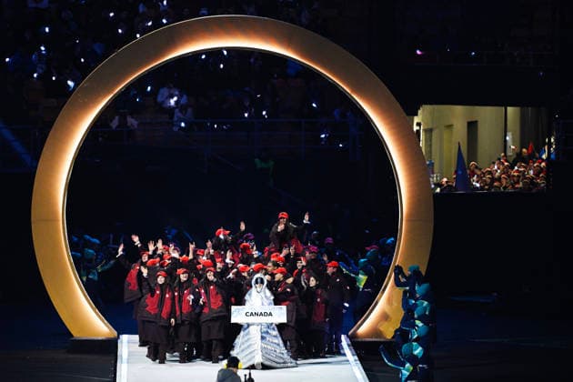 MILAN, ITALY 20260206 Canada during the Olympic opening ceremony at San Siro in Milan during the Milan Cortina Olympics. *** The image is included in the SPORTS PACKAGE. For others PAYMENT IMAGE ** MILANO ITALY x10070x *** MILAN, ITALY 20260206 Canada during the Olympic opening ceremony at San Siro in Milan during the Milan Cortina Olympics The image is included in the SPORTS PACKAGE For others PAYMENT IMAGE MILANO ITALY x10070x  Copyright: xJessicaxGow TTx OLYMPICS 2026 OPENING MILAN