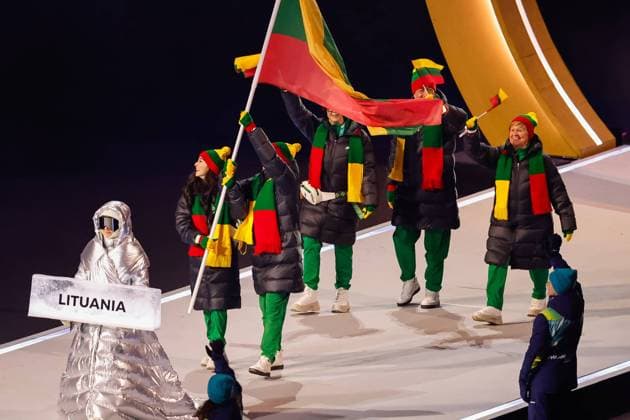 Team of Lithuania Opening Ceremony, Opening Ceremony - Milano Cortina 2026 Winter Olympics: Day 0, Opening Ceremony - Milano Cortina 2026 Winter Olympics: Day 0, San Siro Stadium, February 6, 2026, Milan, Italy.