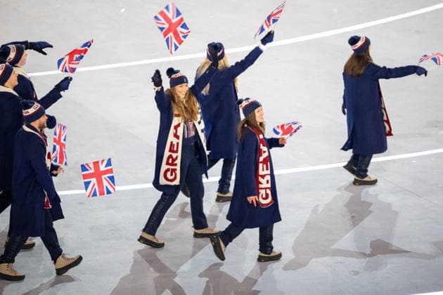 2026-02-06 - Milano Cortina 2026 Winter Olympics MILAN, ITALY - FEBRUARY 6: Athletes of the British Olympic team during the opening ceremony of the Milano Cortina 2026 Winter Olympics at the San Siro Stadium on February 6, 2026 in Milan, Italy Milan San Siro Stadium Italy Content not available for redistribution in The Netherlands directly or indirectly through any third parties. Copyright: xAndrexWeeningx