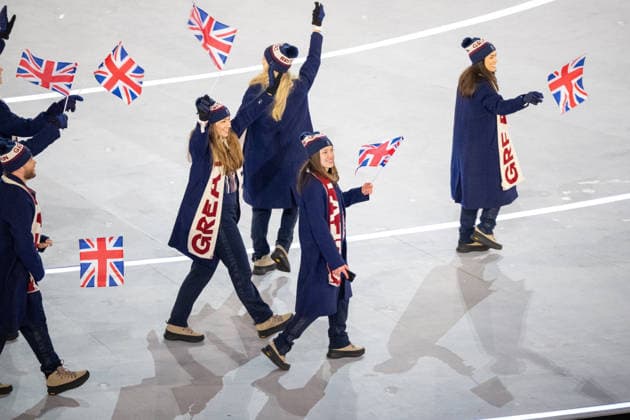 2026-02-06 - Milano Cortina 2026 Winter Olympics MILAN, ITALY - FEBRUARY 6: Athletes of the British Olympic team during the opening ceremony of the Milano Cortina 2026 Winter Olympics at the San Siro Stadium on February 6, 2026 in Milan, Italy Milan San Siro Stadium Italy Content not available for redistribution in The Netherlands directly or indirectly through any third parties. Copyright: xAndrexWeeningx
