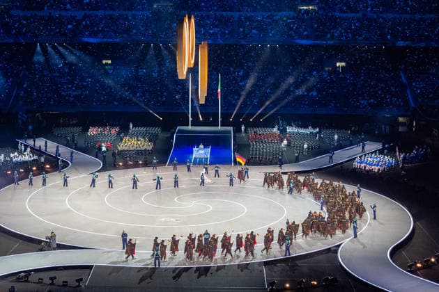 2026-02-06 - Milano Cortina 2026 Winter Olympics MILAN, ITALY - FEBRUARY 6: The German Olympic team during the opening ceremony of the Milano Cortina 2026 Winter Olympics at the San Siro Stadium on February 6, 2026 in Milan, Italy Milan San Siro Stadium Italy Content not available for redistribution in The Netherlands directly or indirectly through any third parties. Copyright: xAndrexWeeningx