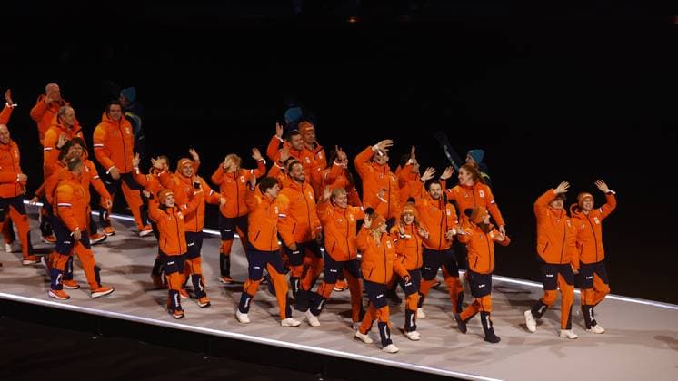 MILAN , 06-02-2026 , Milano San Siro Olympic Stadium , Olympic Winter games, Winterspiele,Spiele, Summer games 2026 Milano , Opening ceremony , Picture shows , Team Netherlands Olympic Winter Games 2026 - Opening ceremony  x201349090x Copyright: