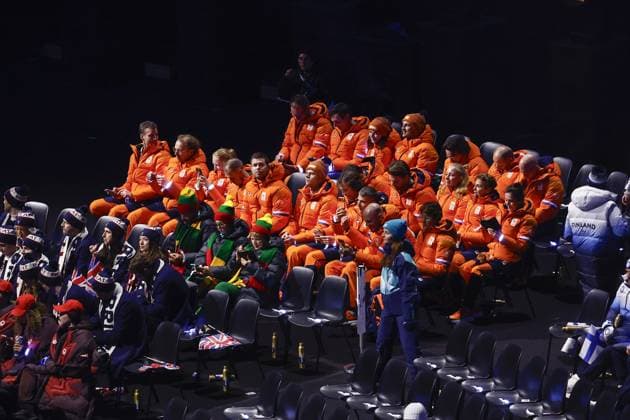 MILAN , 06-02-2026 , Milano San Siro Olympic Stadium , Olympic Winter games, Winterspiele,Spiele, Summer games 2026 Milano , Opening ceremony , Picture shows , Team Netherlands Olympic Winter Games 2026 - Opening ceremony  x201349106x Copyright: