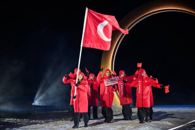 260206 Athletes and flag bearer Irem Dursun of Türkiye during the Opening Ceremony of the 2026 Winter Olympics on February 6, 2026 in Predazzo. Photo: Maxim Thore BILDBYRAN kod MT MT0960 bbeng Olympic Games, Olympische Spiele, Olympia, OS olympics winter olympics os ol olympiska spel vinter-os olympiske leker milano cortina 2026 milan cortina 2026 milano cortina 2026 olympic games milano cortina 2026 winter olympic games milano cortina-os milano cortina-ol vinter-ol opening ceremony invigning invigningsceremoni *** 260206 Athletes and flag bearer Irem Dursun of Türkiye during the Opening Ceremony of the 2026 Winter Olympics on February 6, 2026 in Predazzo Photo Maxim Thore BILDBYRAN kod MT MT0960 bbeng olympic games olympics winter olympics os ol olympiska spel vinter os olympiske leker milano cortina 2026 milan cortina 2026 milano cortina 2026 olympic games milano cortina 2026 winter olympic games milano cortina os milano cortina ol vinter ol opening ceremony invigning invigningsceremoni  Copyright: MAXIMxTHORE BB260206MT129