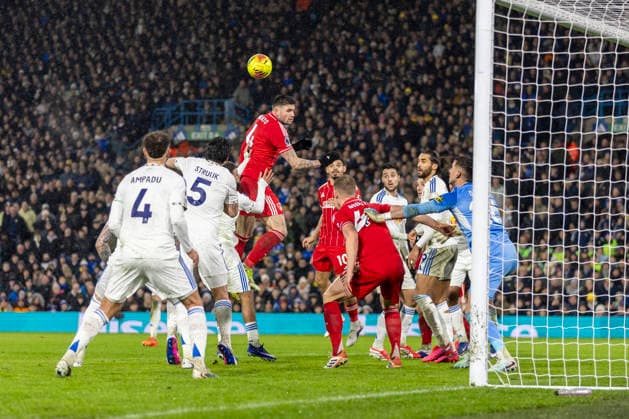 6th February 2026; Elland Road, Leeds, Yorkshire, England; Premier League Football, Leeds United versus Nottingham Forest; Morato of Nottingham Forest heads the ball  TimxWilliams Content restricted for UK based newspaper