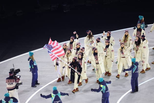 Winter Olympics - Opening Ceremony - Milan Team USA at the Opening ceremony of the Milano Cortina 2026 Winter Olympic Games, Olympische Spiele, Olympia, OS at San Siro stadium (Milano Olympic Stadium), in Milan on February 6, 2026. Photo by Alexis Jumeau ABACAPRESS.COM Milan Italy  Copyright: xJumeauxAlexis ABACAx