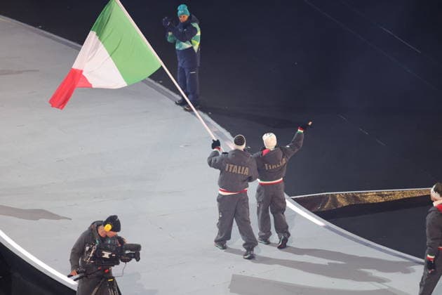 Winter Olympics - Opening Ceremony - Milan Team Italy at the Opening ceremony of the Milano Cortina 2026 Winter Olympic Games, Olympische Spiele, Olympia, OS at San Siro stadium (Milano Olympic Stadium), in Milan on February 6, 2026. Photo by Alexis Jumeau ABACAPRESS.COM Milan Italy  Copyright: xJumeauxAlexis ABACAx