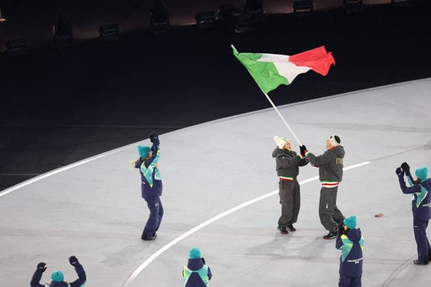 Winter Olympics - Opening Ceremony - Milan Team Italy at the Opening ceremony of the Milano Cortina 2026 Winter Olympic Games, Olympische Spiele, Olympia, OS at San Siro stadium (Milano Olympic Stadium), in Milan on February 6, 2026. Photo by Alexis Jumeau ABACAPRESS.COM Milan Italy  Copyright: xJumeauxAlexis ABACAx