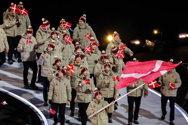 ITALY, MILAN - FEBRUARY 6, 2026: Members of the Olympic team of Denmark emerge during a ceremony to open the 2026 Winter Olympic Games, Olympische Spiele, Olympia, OS at San Siro Stadium Opening Ceremony For 2026 Winter Olympic Games  - ZUMAt113 20260206_zaa_t113_559 Copyright: xPeterxKovalevx