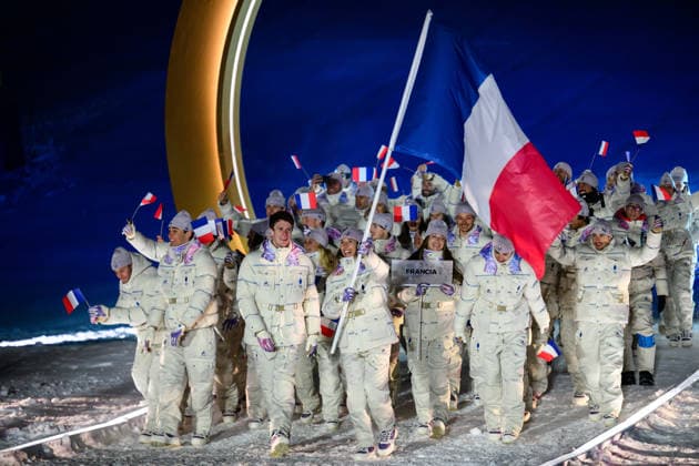 260206 Athletes and flag bearer Chloe Trespeuch and Clement Noel of France during the Opening Ceremony of the 2026 Winter Olympics on February 6, 2026 in Livigno. Photo: Vegard Grott BILDBYRAN kod VG VG0860 bbeng Olympic Games, Olympische Spiele, Olympia, OS olympics winter olympics os ol olympiska spel vinter-os olympiske leker milano cortina 2026 milan cortina 2026 milano cortina 2026 olympic games milano cortina 2026 winter olympic games milano cortina-os milano cortina-ol vinter-ol opening ceremony invigning invigningsceremoni apningsseremoni *** 260206 Athletes and flag bearer Chloe Trespeuch and Clement Noel of France during the Opening Ceremony of the 2026 Winter Olympics on February 6, 2026 in Livigno Photo Vegard Grott BILDBYRAN code VG VG0860 bbeng olympic games olympics winter olympics os ol olympic games winter os olympic games milano cortina 2026 milan cortina 2026 milano cortina 2026 olympic games milano cortina 2026 winter olympic games milano cortina os milano cortina ol winter ol opening ceremony invigning invigningsceremoni apningsseremoni  Copyright: VEGARDxGRoTT BB260206VG042