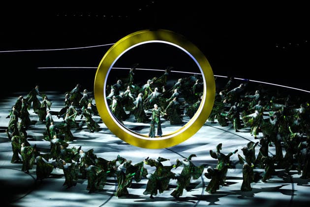 ITALY, MILAN - FEBRUARY 6, 2026: Artists perform during a ceremony to open the 2026 Winter Olympic Games, Olympische Spiele, Olympia, OS at San Siro Stadium Opening Ceremony For 2026 Winter Olympic Games  - ZUMAt113 20260206_zaa_t113_580 Copyright: xMikhailxTereshchenkox
