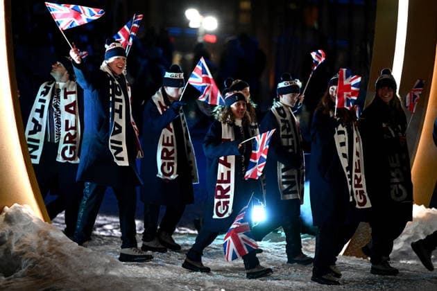 2026 WINTER Olympic Games, Olympische Spiele, Olympia, OS Team Great Britain during the Opening Ceremony of the 2026 Milano Cortina Winter Olympic Games at Livigno Snow Park, in Italy, Friday, February 6, 2026. ( NO ARCHIVING, EDITORIAL USE ONLY LVIGNO SONDRIO ITALY  Copyright: xDANxHIMBRECHTSx 20260207154278005599