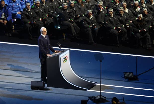 Winter Olympics - Opening Ceremony - Milan IOC member and president of Fondazione Milano Cortina 2026 Giovanni Malago at the Opening ceremony of the Milano Cortina 2026 Winter Olympic Games, Olympische Spiele, Olympia, OS at San Siro stadium (Milano Olympic Stadium), in Milan on February 6, 2026. Photo by Alexis Jumeau ABACAPRESS.COM Milan Italy  Copyright: xJumeauxAlexis ABACAx