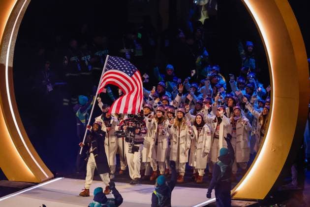Erin Jackson of USA and Team of USA Opening Ceremony, Opening Ceremony - Milano Cortina 2026 Winter Olympics: Day 0, Opening Ceremony - Milano Cortina 2026 Winter Olympics: Day 0, San Siro Stadium, February 6, 2026, Milan, Italy.