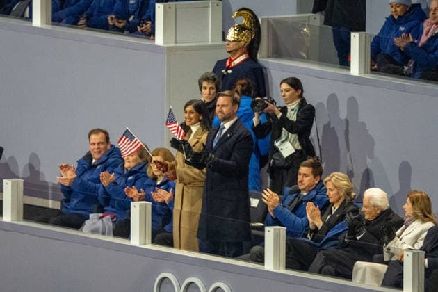 2026-02-06 - Milano Cortina 2026 Winter Olympics MILAN, ITALY - FEBRUARY 6: Vice President of the United States JD Vance during the opening ceremony of the Milano Cortina 2026 Winter Olympics at the San Siro Stadium on February 6, 2026 in Milan, Italy Milan San Siro Stadium Italy Content not available for redistribution in The Netherlands directly or indirectly through any third parties. Copyright: xAndrexWeeningx