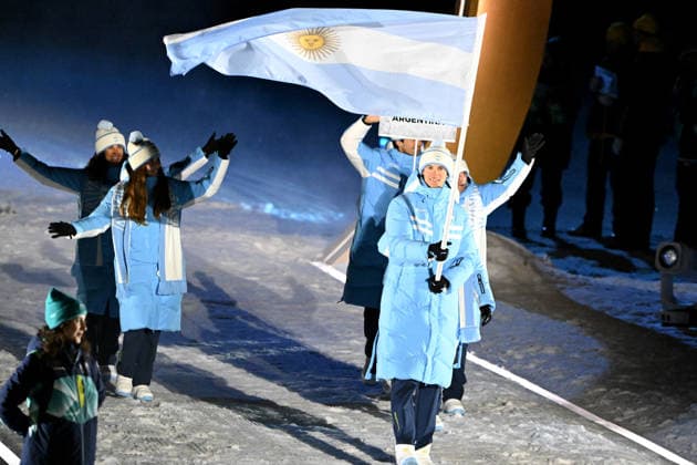 Predazzo, Italy, February 06th 2026. Opening Ceremony of the Olympic Winter games, Winterspiele,Spiele, Summer games 2026 in Predazzo, Italy. (Photo by Igor Kupljenik Sports Press Photo)  Copyright: xIgorxKupljenikx xSPPx Sportspressphoto_SPR89057